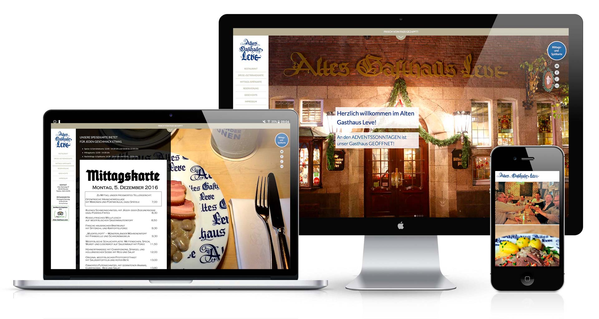 Altes Gasthaus Leve responsive Webdesign