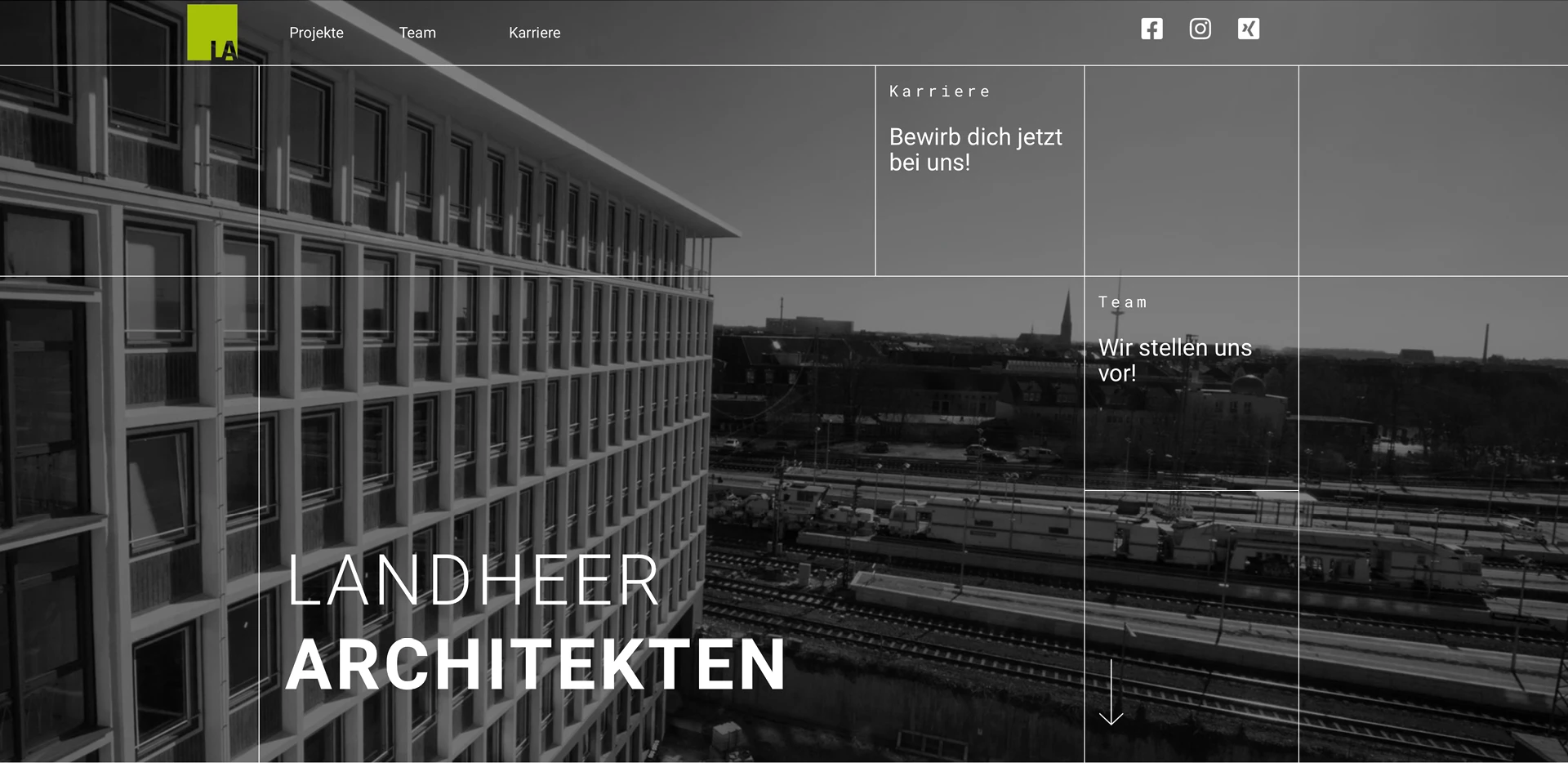 Webdesign für Architekturbüro Landheer Architekten aus Münster, Startseite