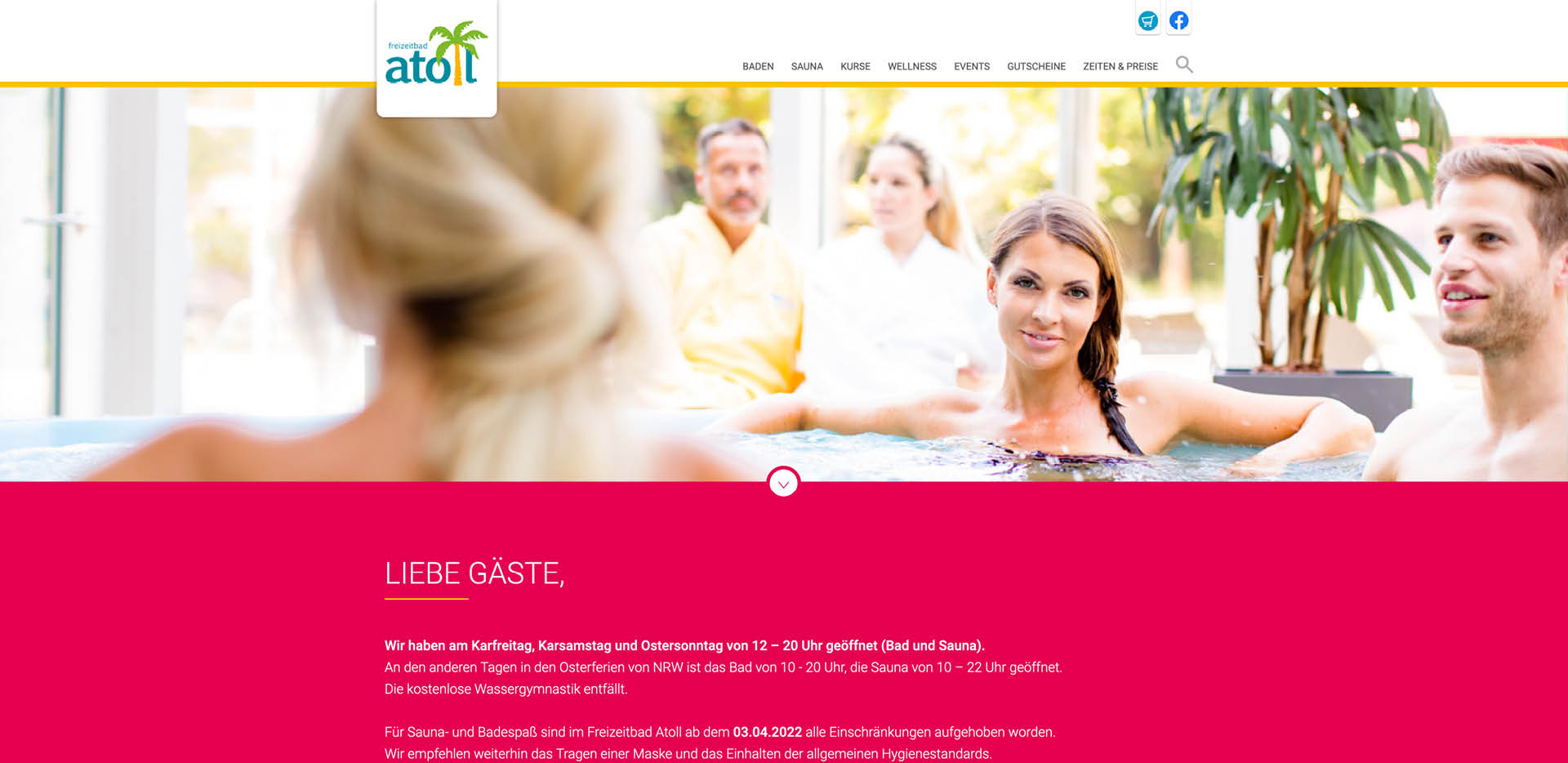 Aquapark-Webdesign, Freizeitbad Atoll