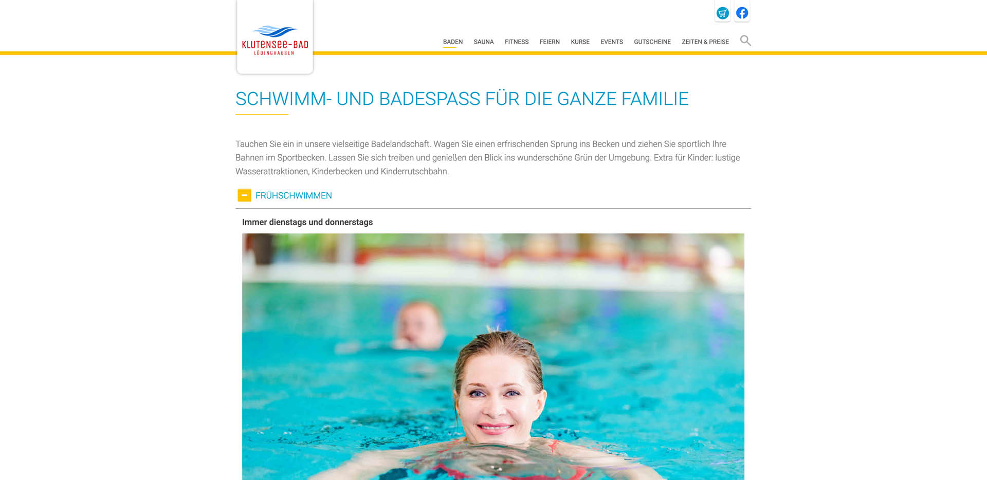 Aquapark-Webdesign, Klutensee-Bad